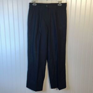 Vintage Chadwick’s Linen Blend Lined Dress Pants Size 10P Black Pleated Front